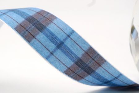 Himmelblau und Kohlenstoffgrau Karomusterband_AI